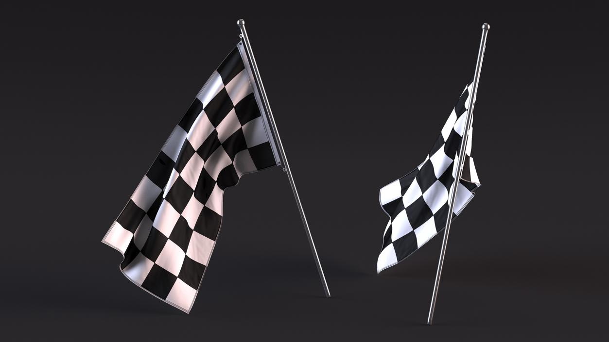 3D Waving Racing Flag model