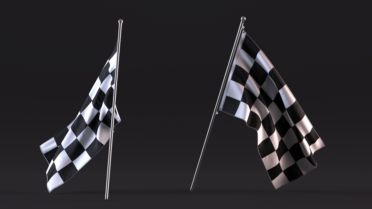 3D Waving Racing Flag model