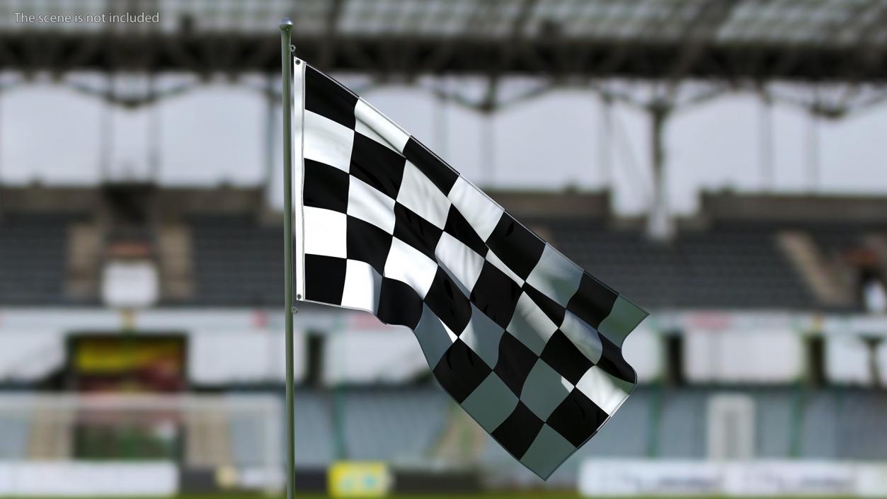 3D Waving Racing Flag model