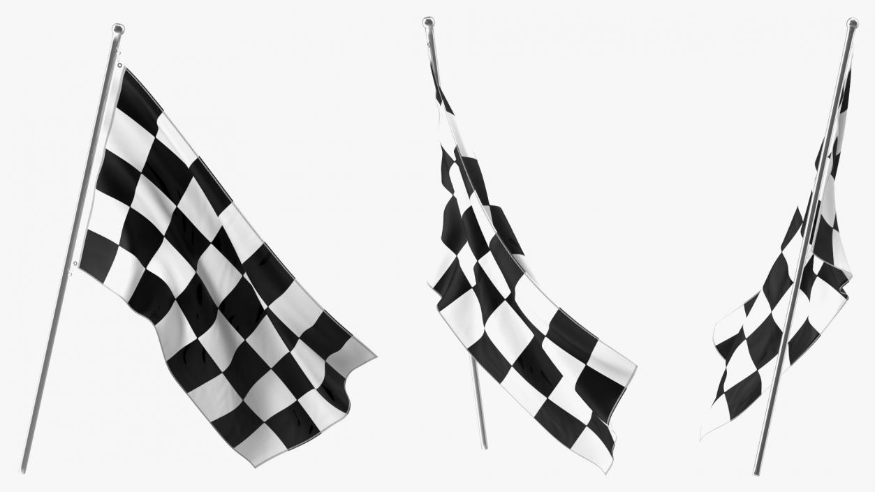 3D Waving Racing Flag model