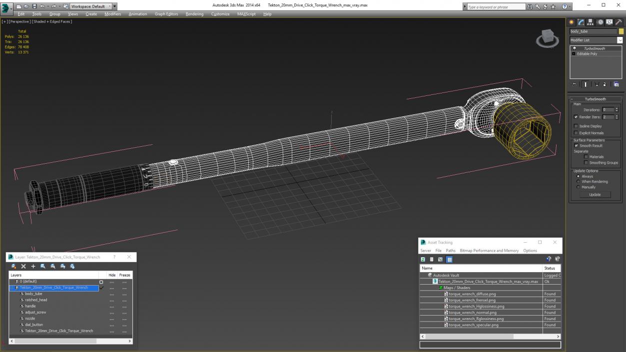 Tekton 20mm Drive Click Torque Wrench 3D