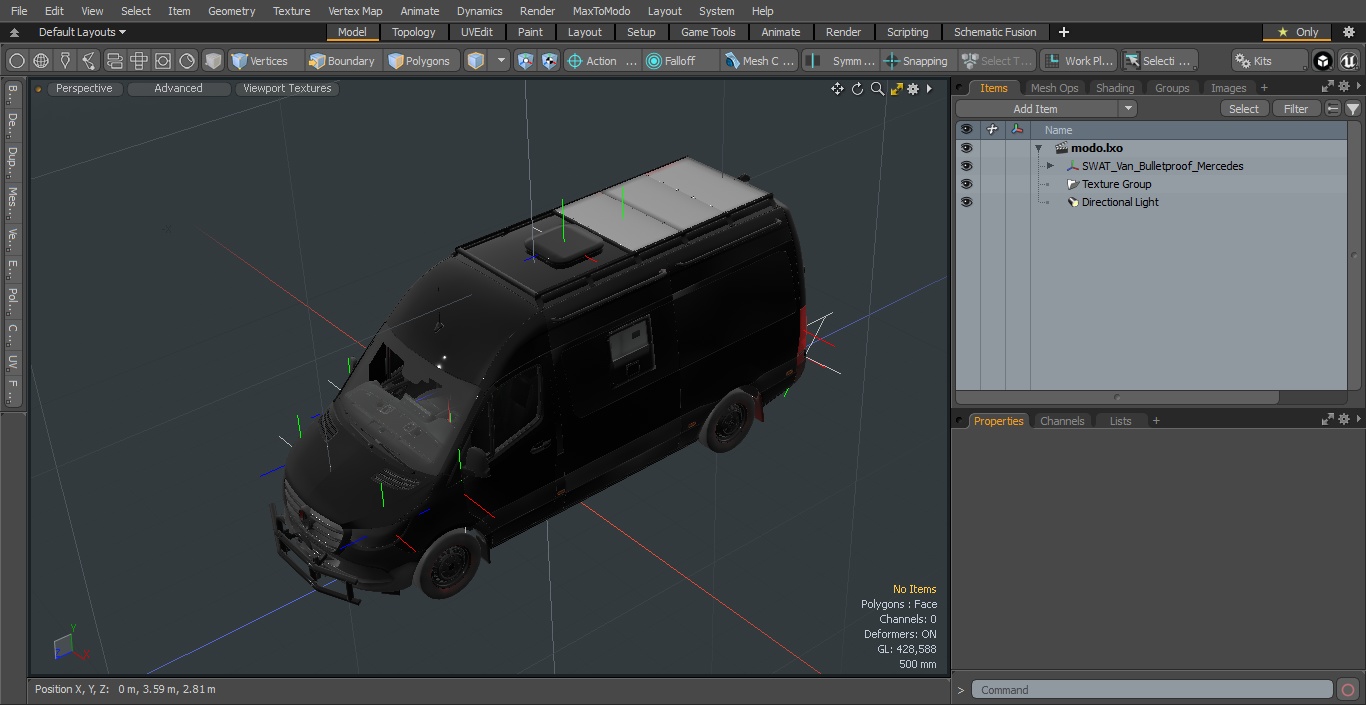 SWAT Van Bulletproof Mercedes 3D model