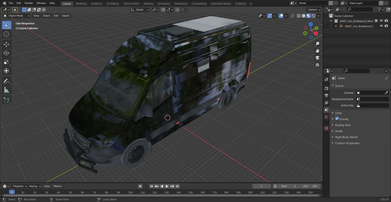 SWAT Van Bulletproof Mercedes 3D model