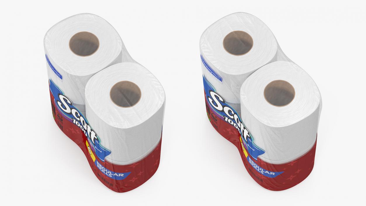 3D model Scott Regular Roll Toilet Tissue 4 Rolls