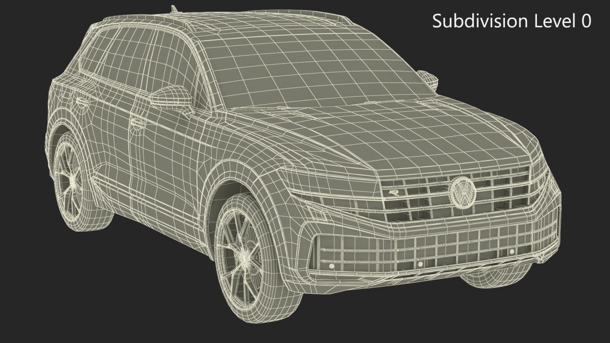 3D Volkswagen Touareg 2024 QR Lights On