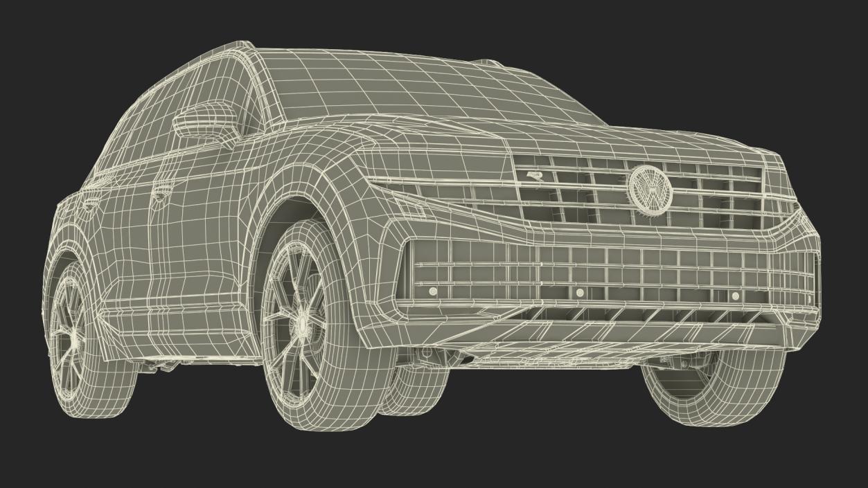 3D Volkswagen Touareg 2024 QR Lights On