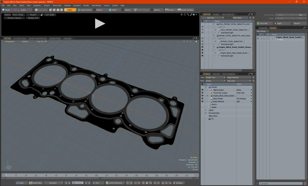 3D model Engine Block Head Gasket Brass