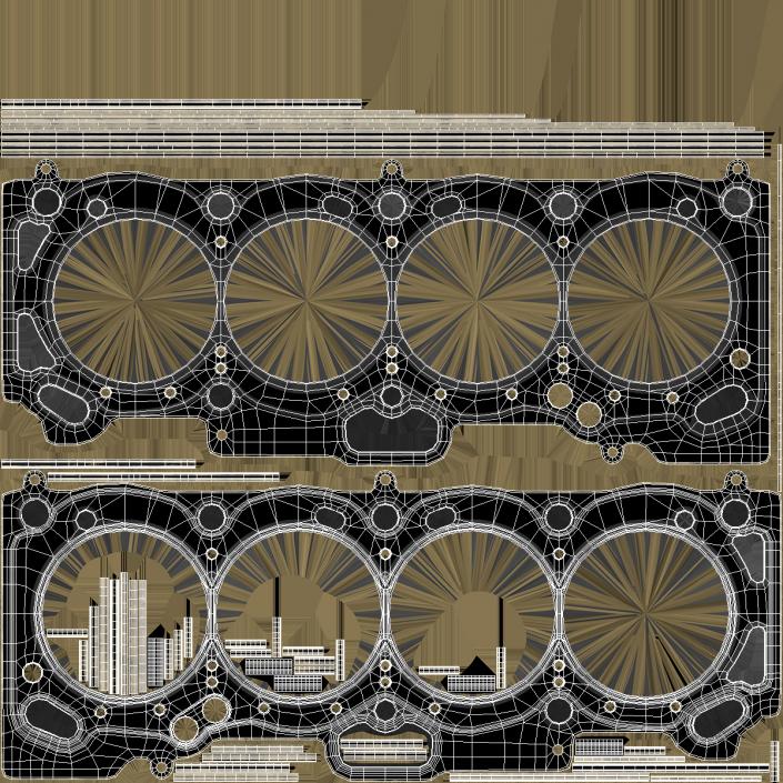 3D model Engine Block Head Gasket Brass