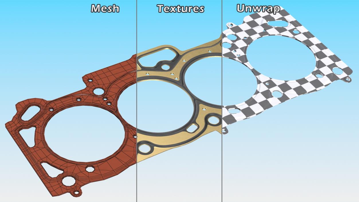 3D model Engine Block Head Gasket Brass