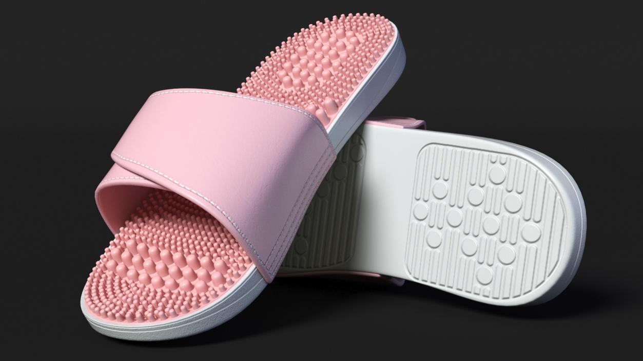 3D model Acupoint Massage Slippers Pink