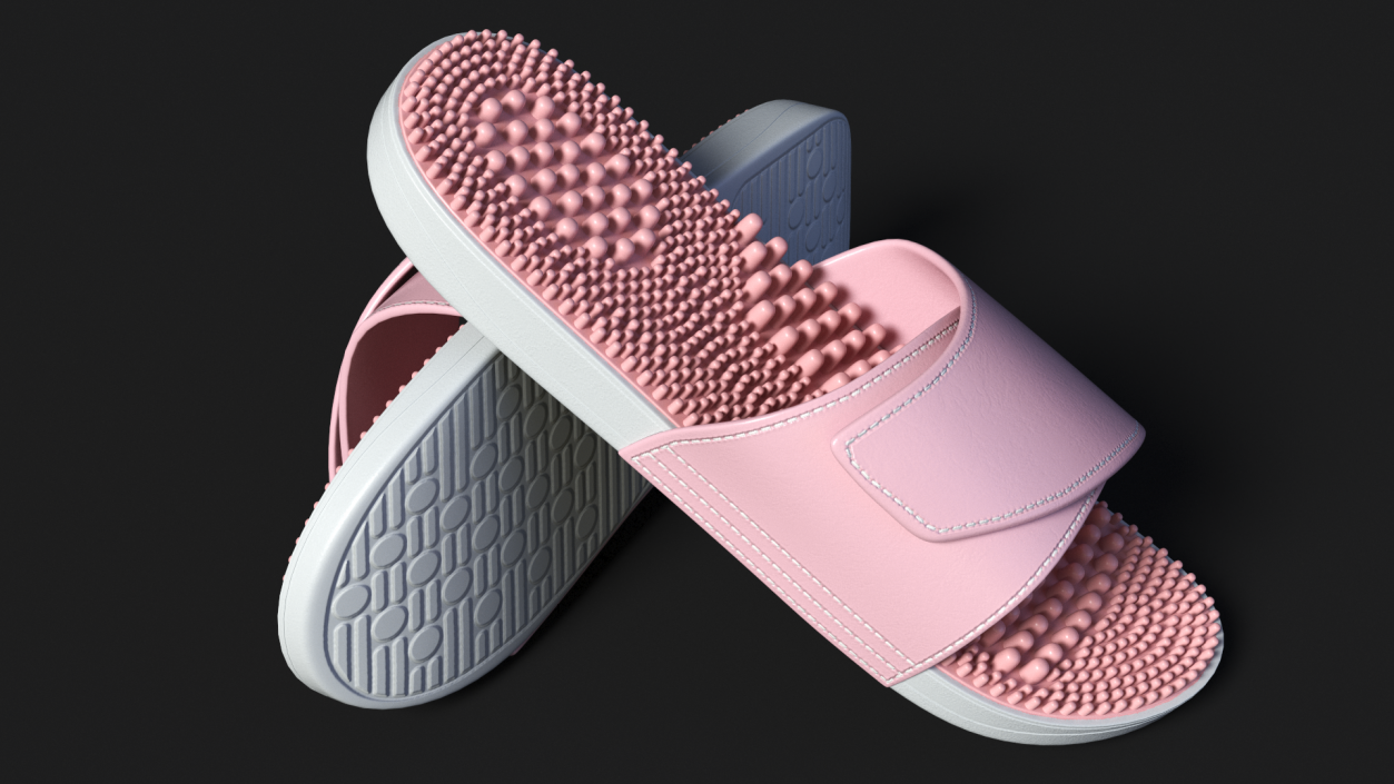 3D model Acupoint Massage Slippers Pink