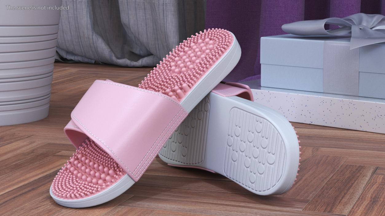 3D model Acupoint Massage Slippers Pink