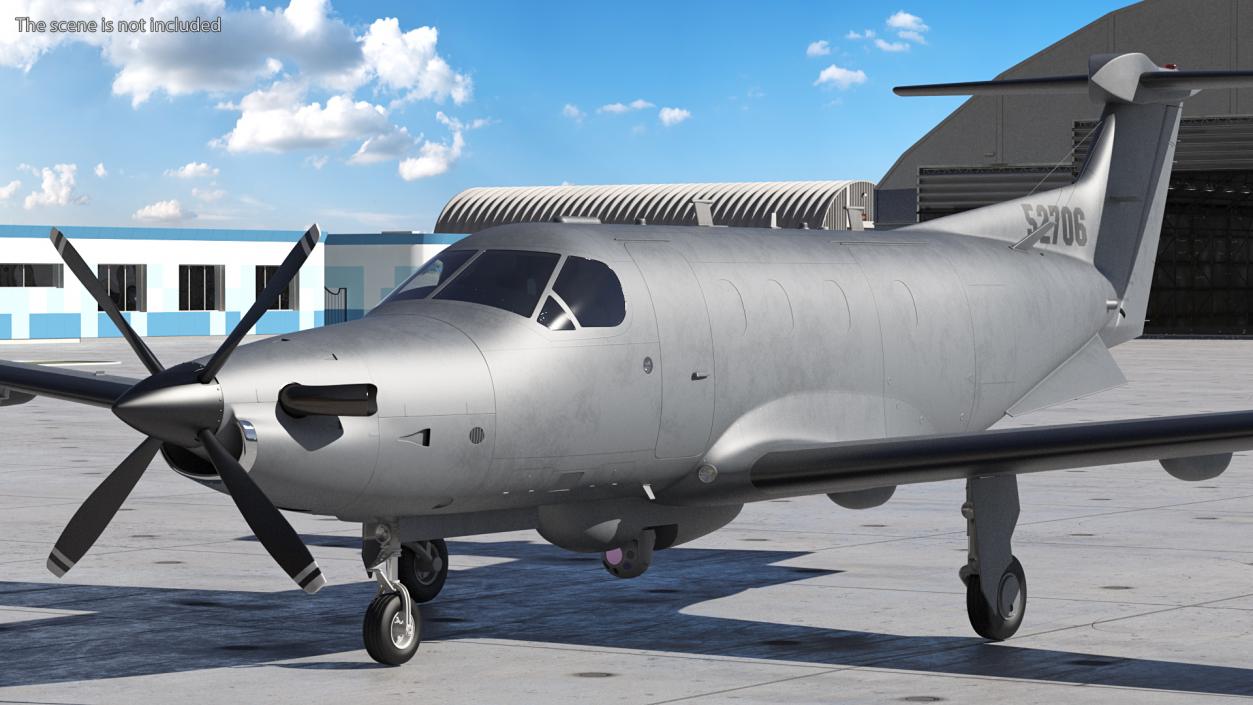 Pilatus U 28A USAF Aircraft Rigged 3D model