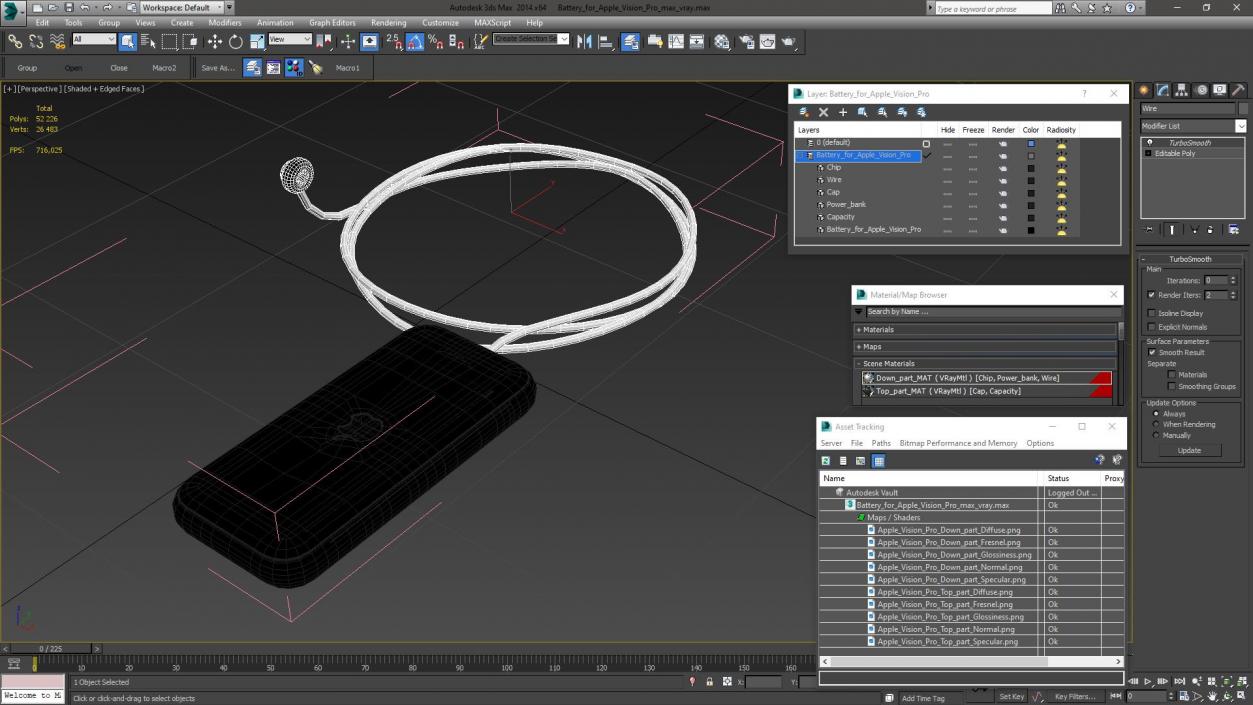 3D Battery for Apple Vision Pro model