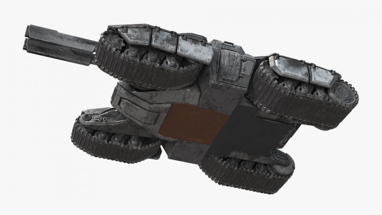 Fantastic Combat Tank with Damaged 3D model