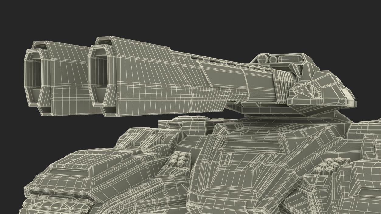 Fantastic Combat Tank with Damaged 3D model