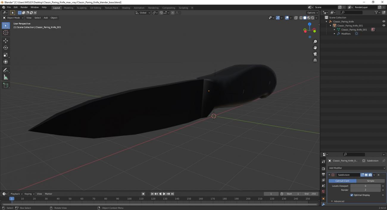 3D model Classic Paring Knife