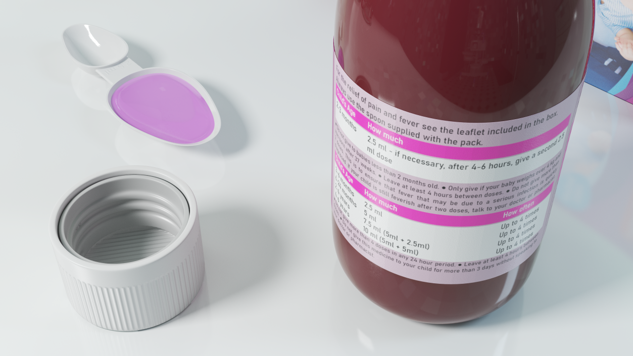 Infant Calpol Medication Ready to Use 3D