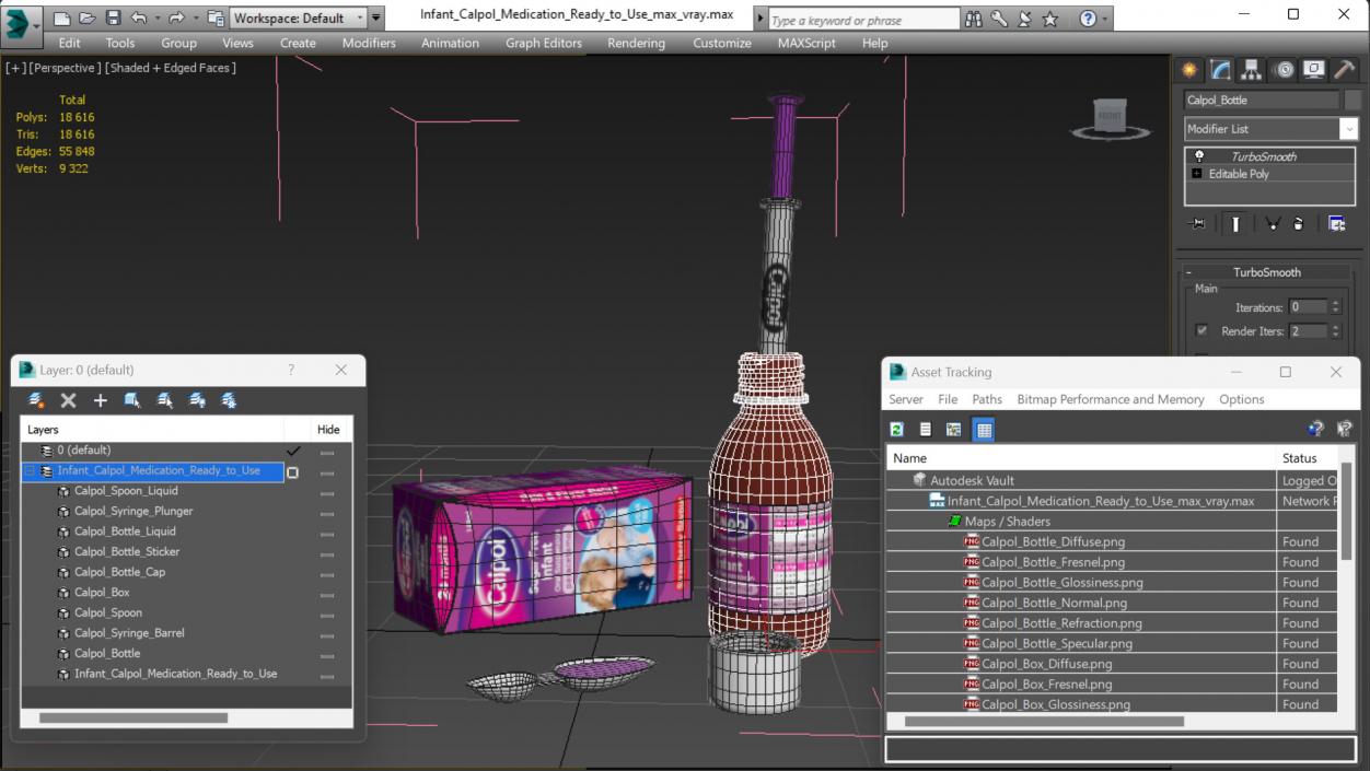 Infant Calpol Medication Ready to Use 3D