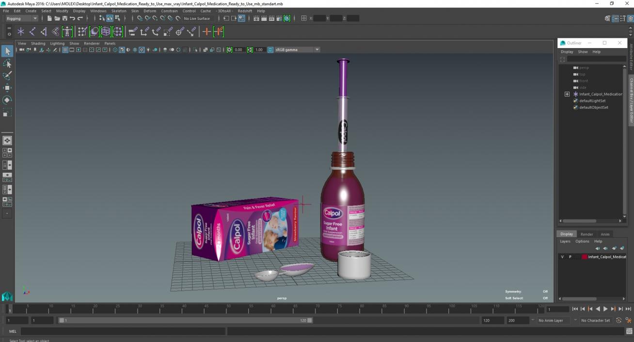 Infant Calpol Medication Ready to Use 3D