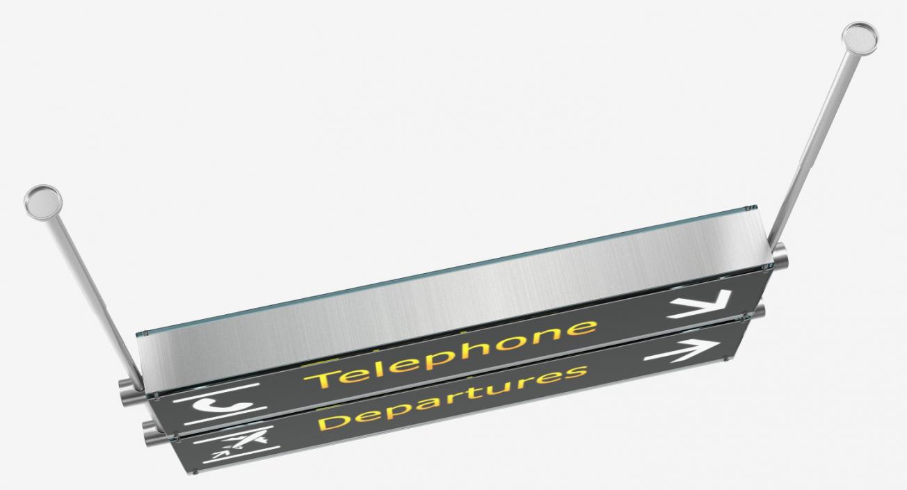 Airport Signs Telephone Departures 3D model