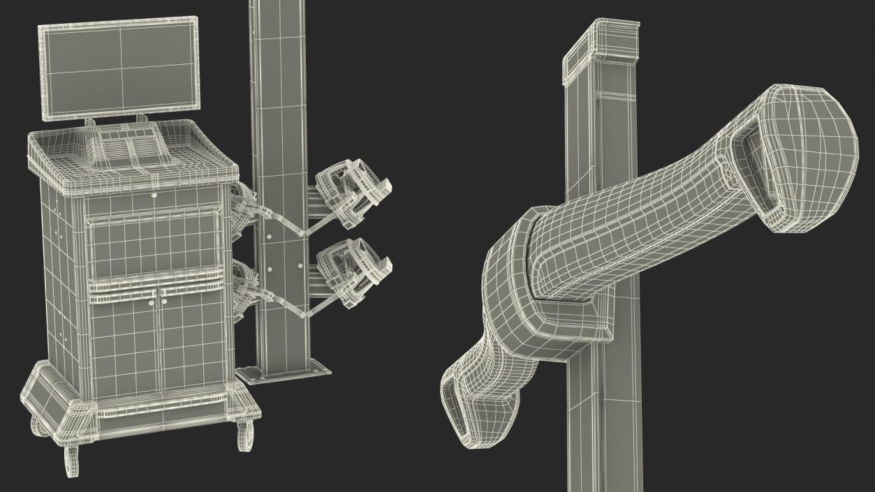 Wheel Aligner Car Equipment with Lift Rigged 3D model