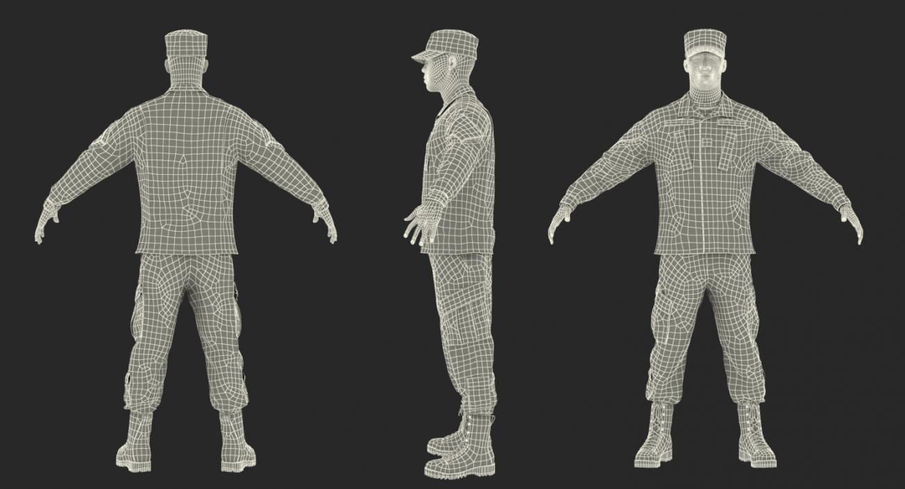 3D model US Army Soldier Camo Uniform T-Pose