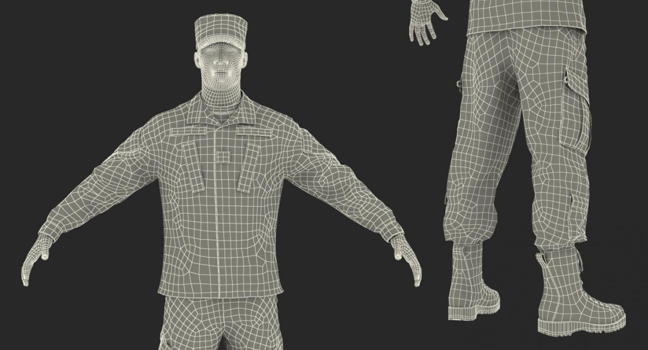 3D model US Army Soldier Camo Uniform T-Pose