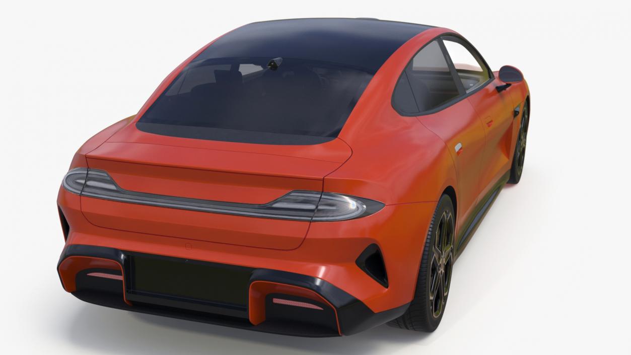 3D model Electric Car Sedan Orange