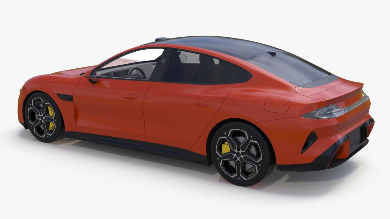 3D model Electric Car Sedan Orange