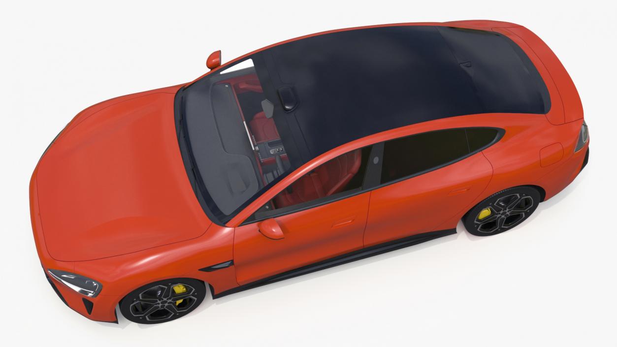 3D model Electric Car Sedan Orange