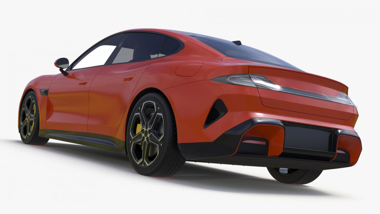 3D model Electric Car Sedan Orange