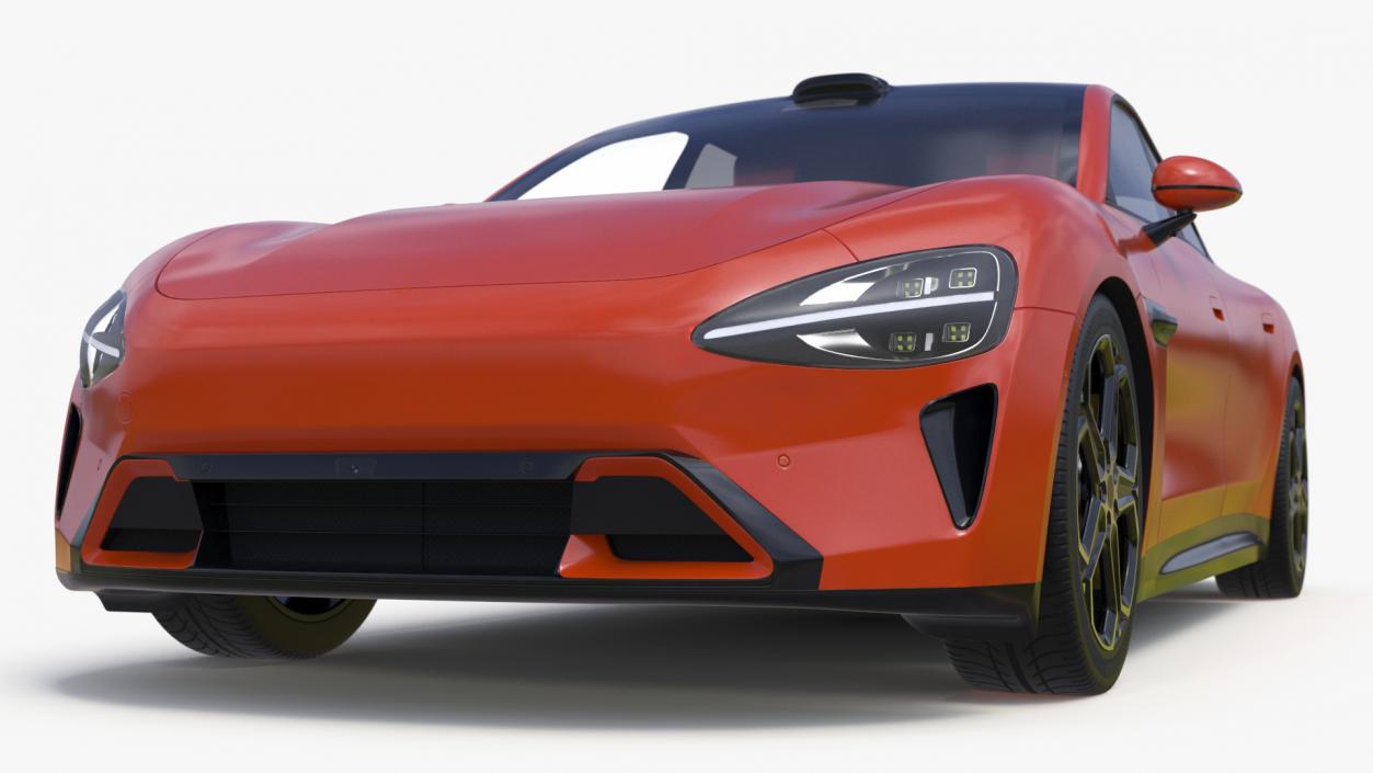 3D model Electric Car Sedan Orange