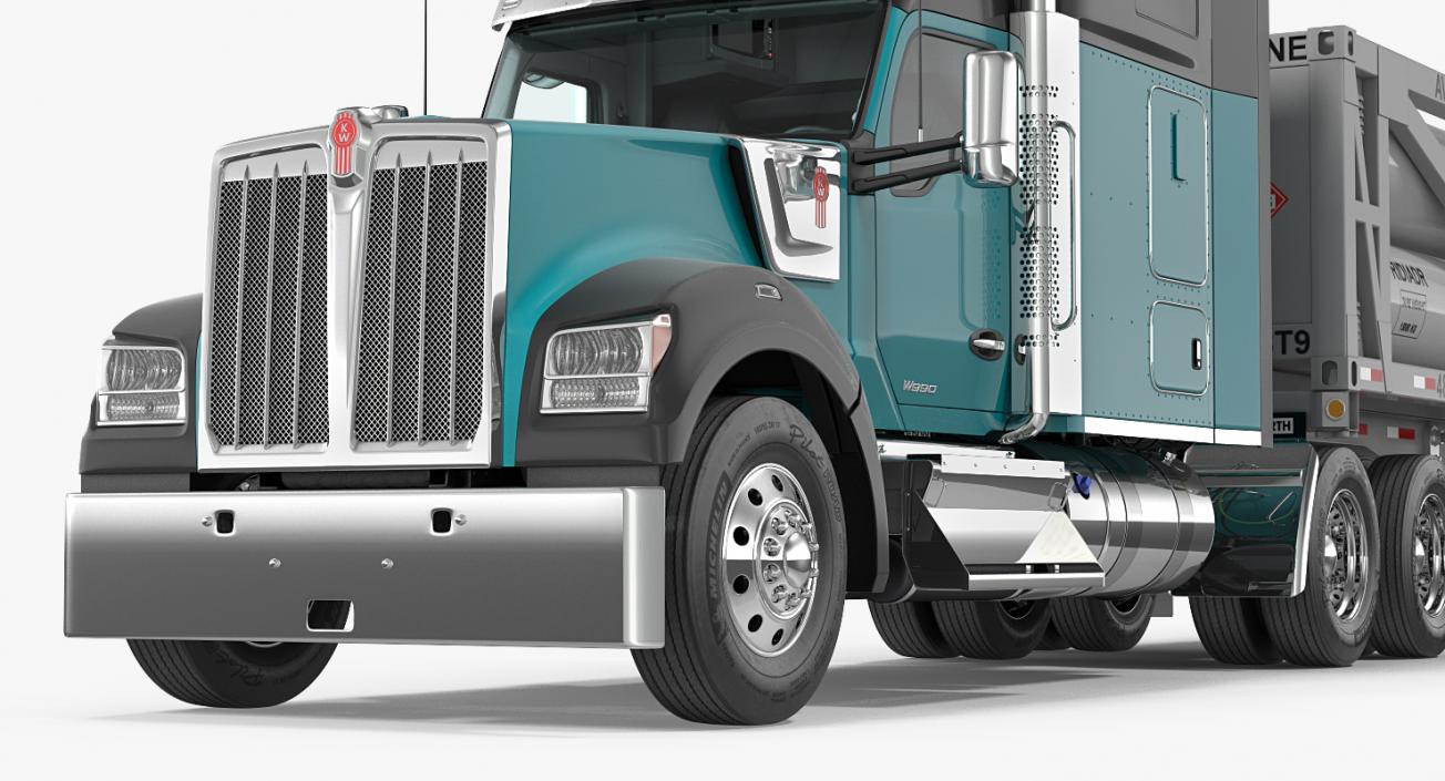 3D Truck Kenworth W990 with LNG Trailer