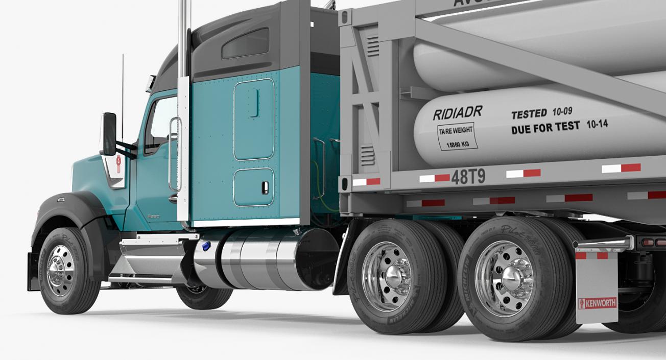 3D Truck Kenworth W990 with LNG Trailer