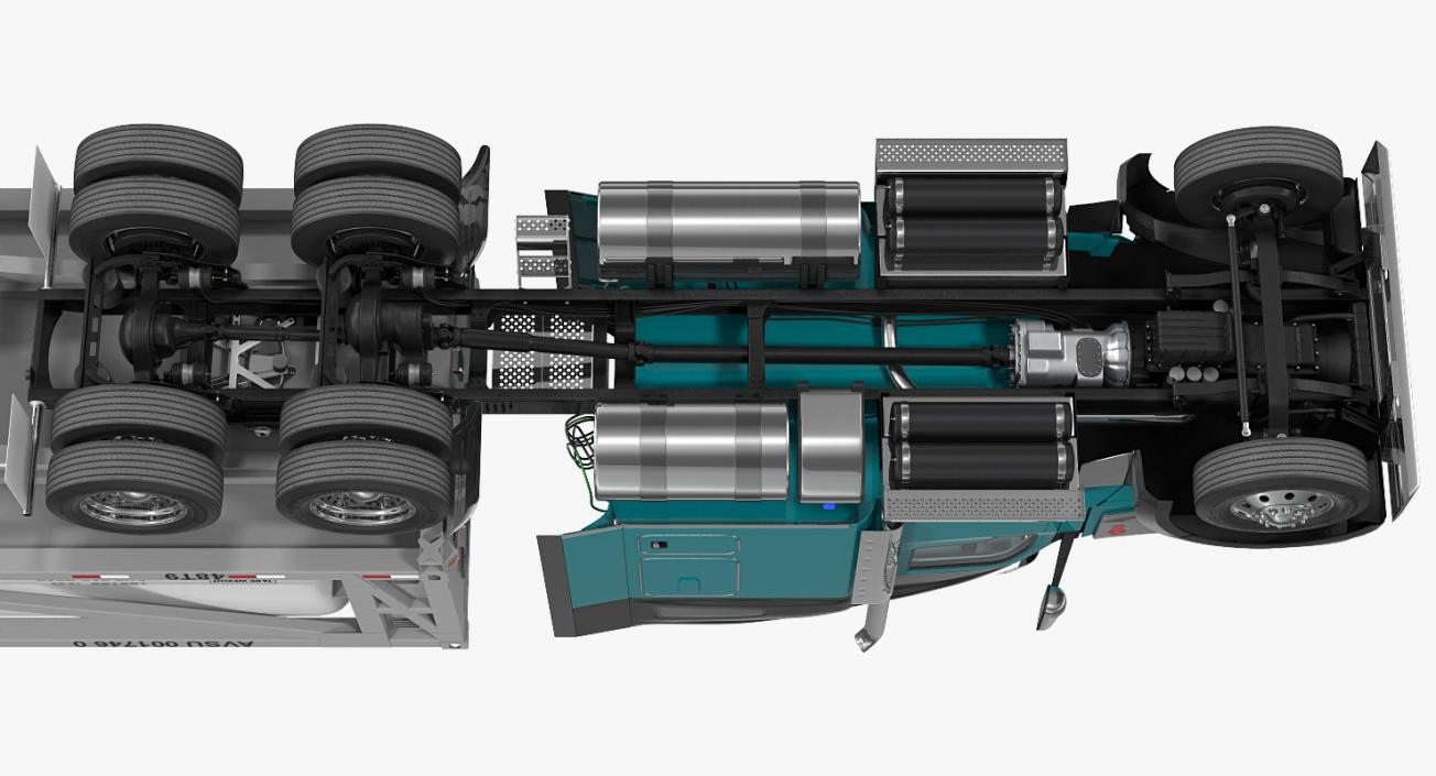 3D Truck Kenworth W990 with LNG Trailer