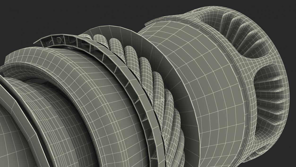 Jet Turboshaft Engine Slice 3D