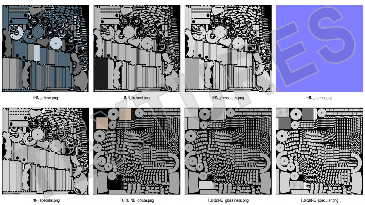 Jet Turboshaft Engine Slice 3D