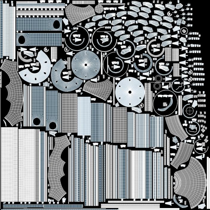 Jet Turboshaft Engine Slice 3D