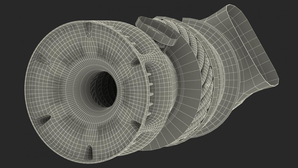 Jet Turboshaft Engine Slice 3D