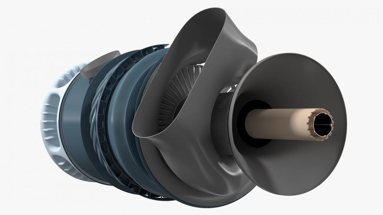 Jet Turboshaft Engine Slice 3D