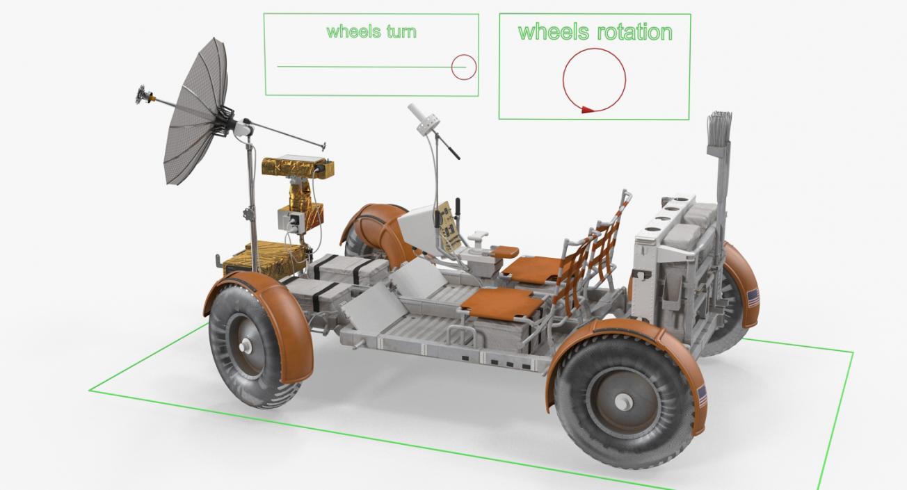 Lunar Roving Vehicle from Apollo 15 Rigged 3D