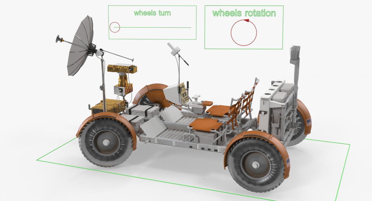 Lunar Roving Vehicle from Apollo 15 Rigged 3D