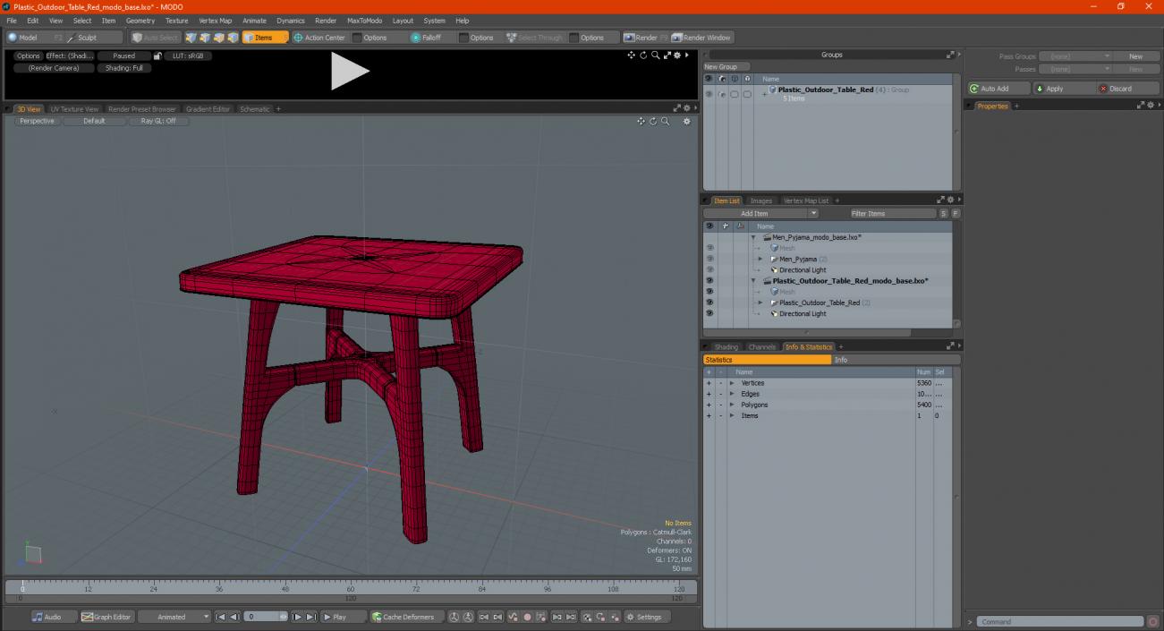 3D model Plastic Outdoor Table Red