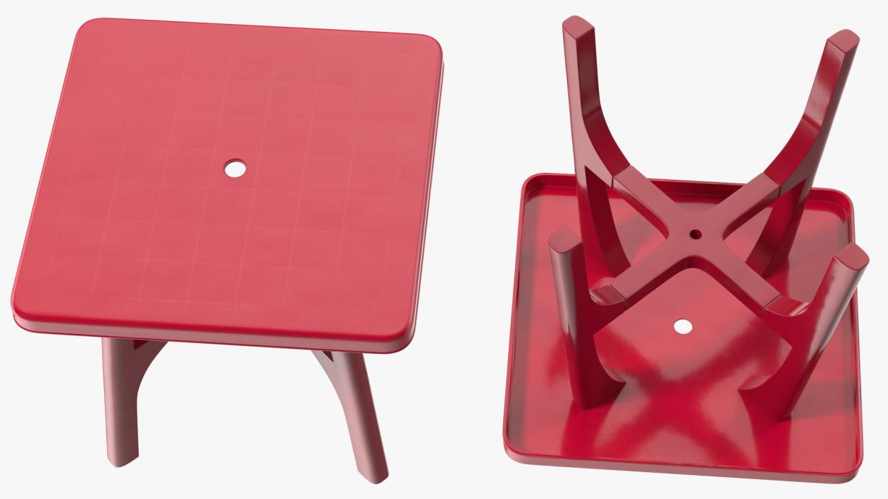 3D model Plastic Outdoor Table Red