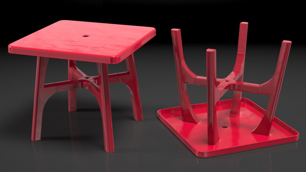 3D model Plastic Outdoor Table Red