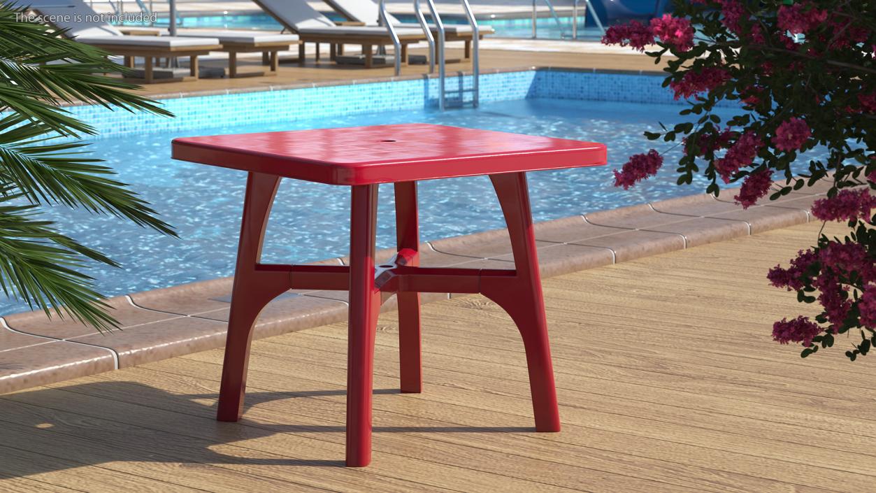 3D model Plastic Outdoor Table Red