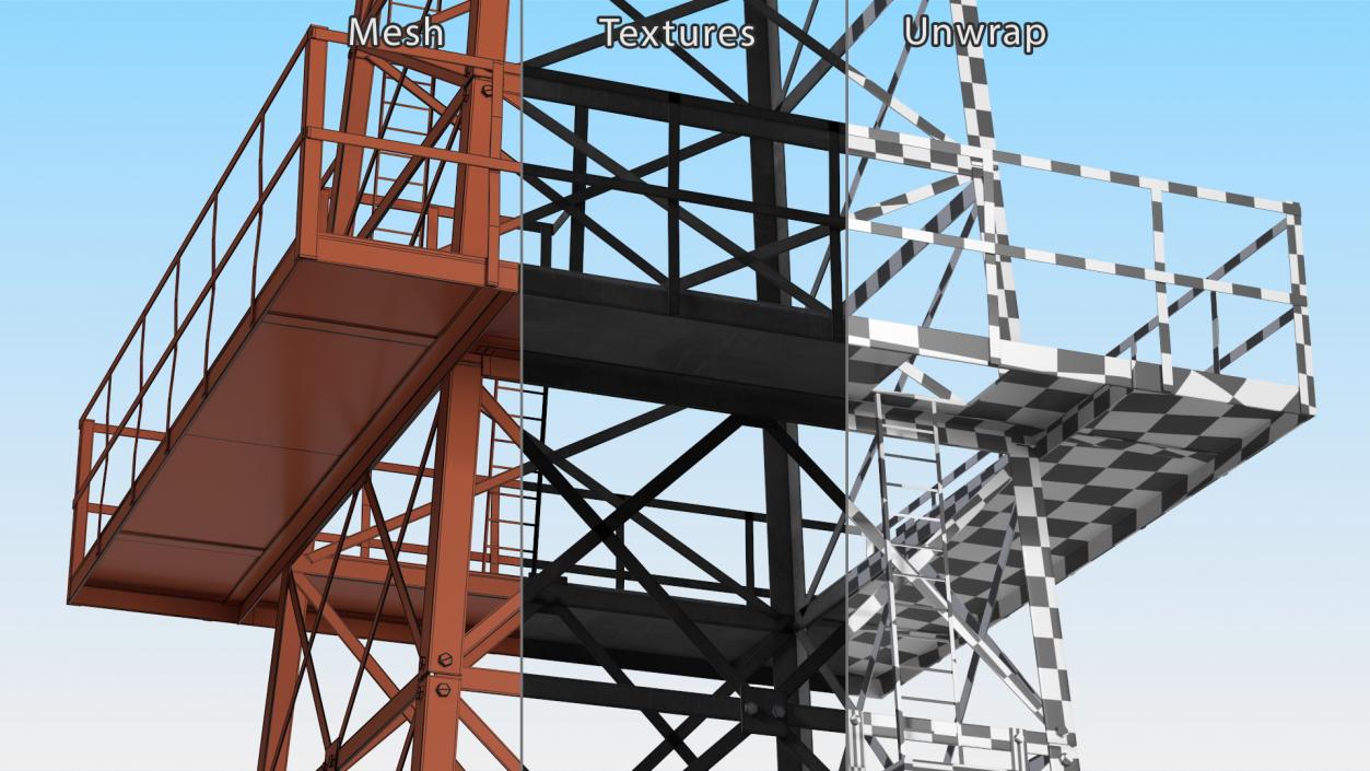 Steel Oil Derrick 3D