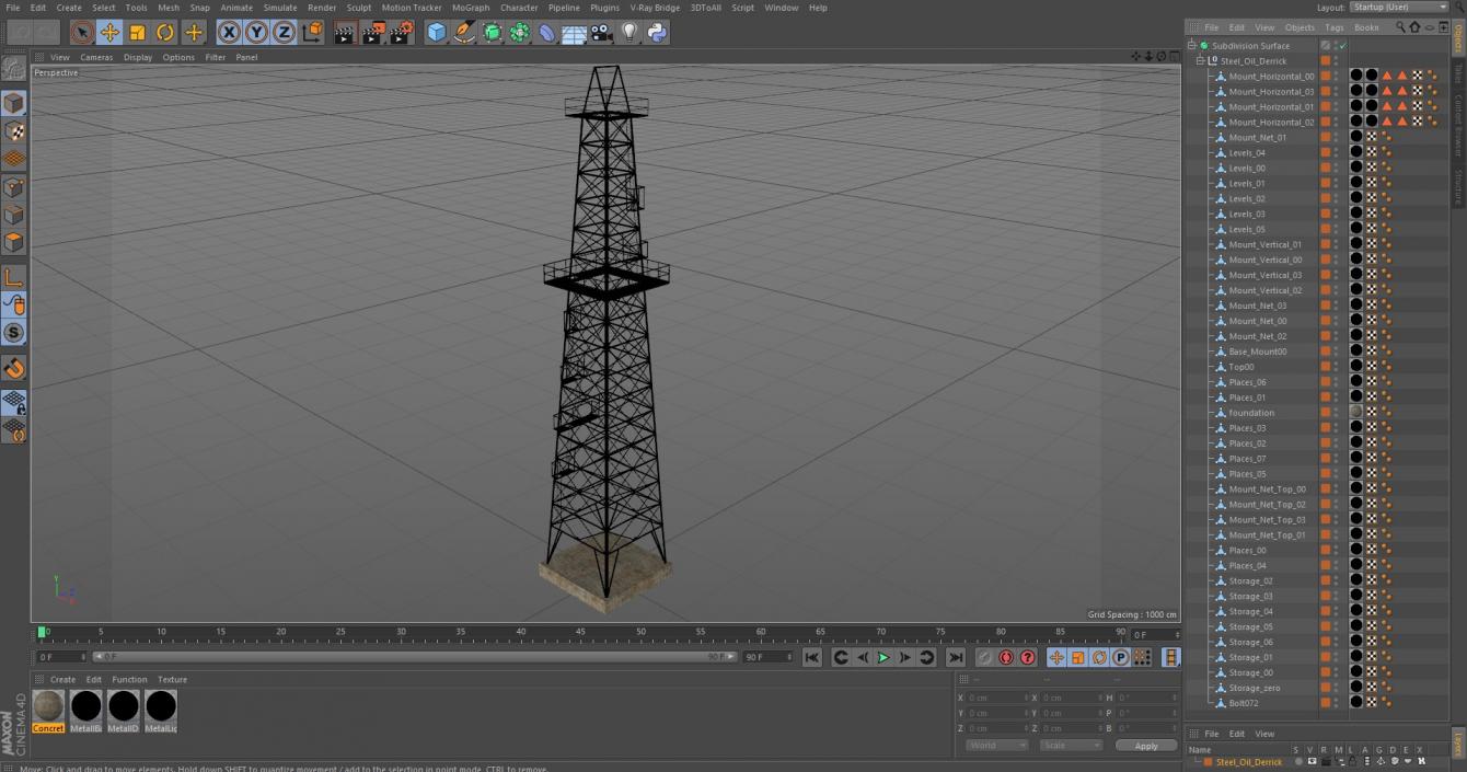 Steel Oil Derrick 3D