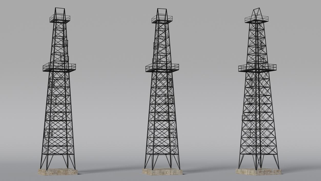 Steel Oil Derrick 3D